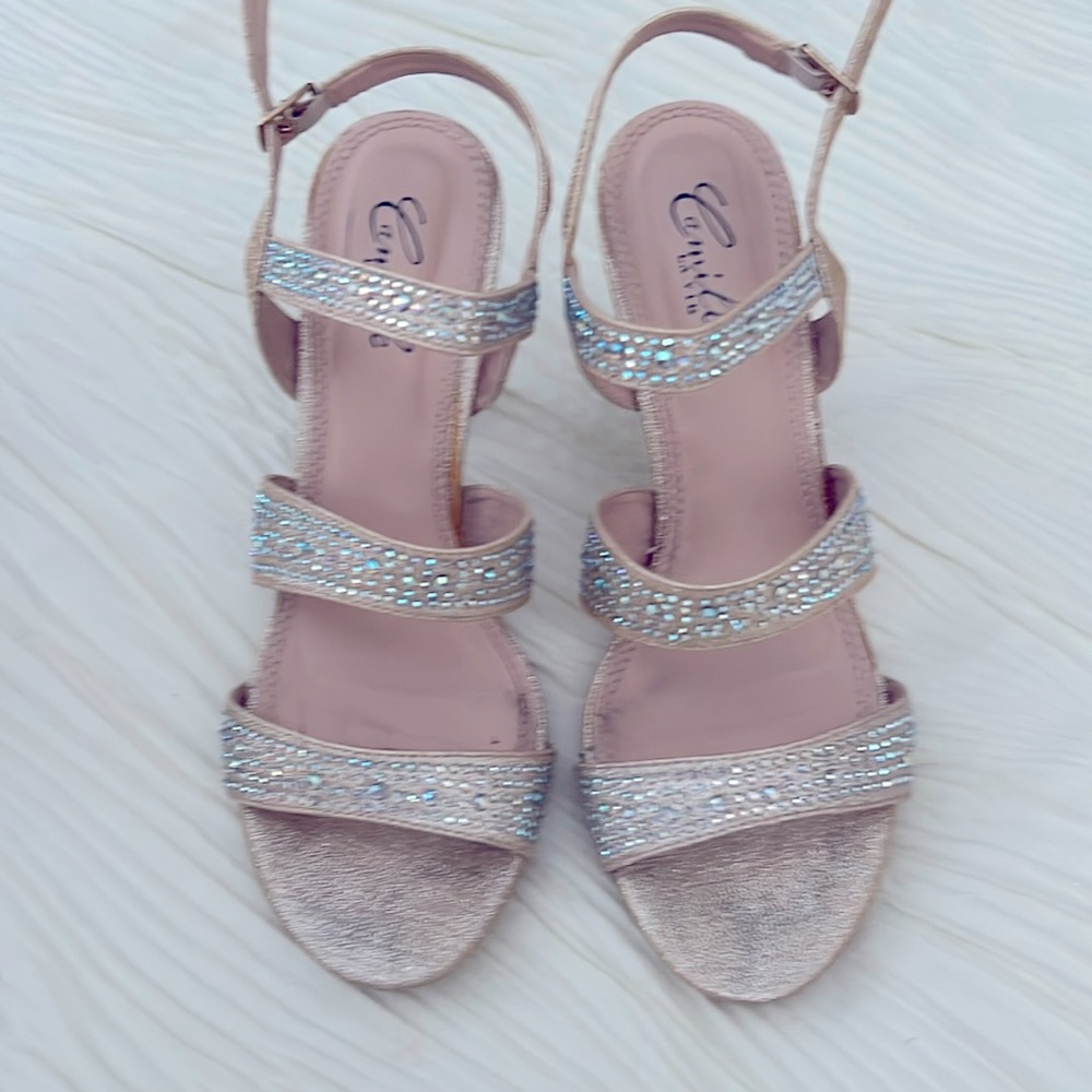 Elegant Sandles. Blush color with rhinestones